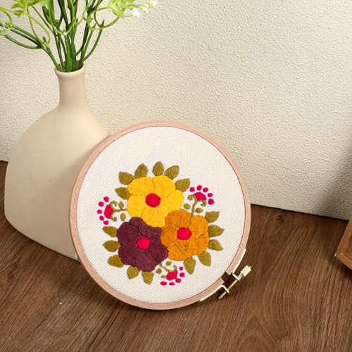 2 Pack 7 Inch Wood Embroidery Hoop, Cross Stitch Supplies, Cross Stitch Hoops Ring, Beech Wooden Embroidery Frames for Art Craft Sewing, DIY Decoration