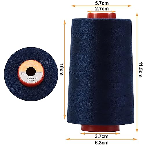 New brothread 4 Large Cones All Purpose Polyester Thread -MID Night - color: 4xMid Night