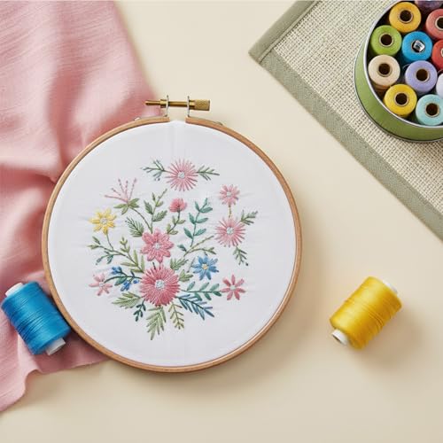16 PCS Embroidery Fabric Cloth Pre-Cut Hand Embroidery Fabric Squares 4 Different Sizes 5.9 to 11.8inch Natural Cotton Fabrics for Garment Craft