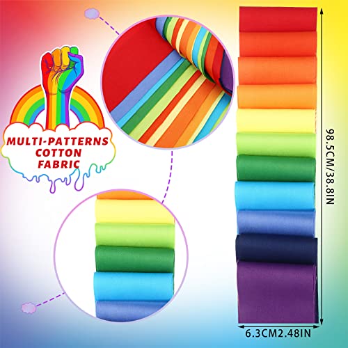 Tegeme 40 Pcs Rainbow Jelly Fabric Strips for Quilting and Sewing, 2.55" - color: Sandbeach Style
