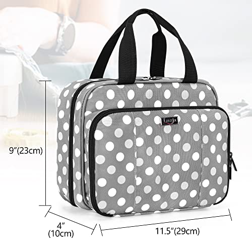 LUXJA Large Sewing Storage Organizer with 3 Inner Sections, Polka Dots