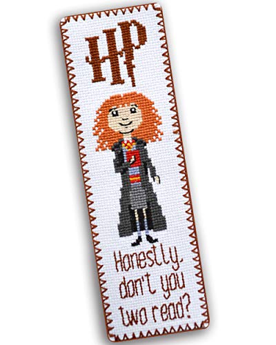 Personalized.Design Cross Stitch Kit of Bookmark - Hermione Quote 'Honestly Don't You Two Read?' - color: Hermione