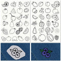CRASPIRE Fruit Water Soluble Embroidery Stabilizers Hand Sewing Stick and Stitch Transfers Paper Wash Away Pre-Printed Self Adhesive Patterns for Bags Cloth Sewing Lovers Beginner Needlework - style: Fruits