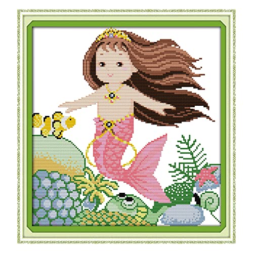 Howie's Needlepoint 14CT Pre-Printed Cross Stitch Kits,Embroidery Patterns Starter Kits,Needlepoint Kits - The Little Girl - color: The Little Girl