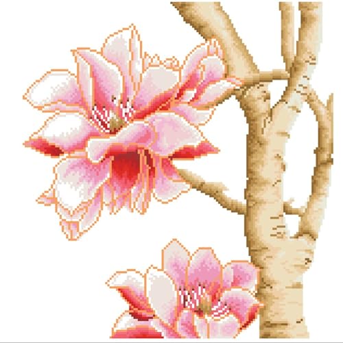 DIAMOND DOTZ Magnolias on Blue 2 Floral Diamond Art Painting for Adults - color: Magnolias on blue 2