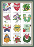 Aiorkeng Cross Stitch Kits Stamped Full Range of Embroidery Starter Kits for Beginners DIY 11CT 3 Strands-Printed kit Twelve Months (Printed) 15×20.1 inches - color: printed kits Twelve Months 38×51cm