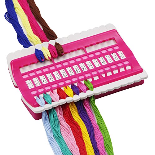 D&D Floss Organizer Cross Stitch Kit Embroidery Thread Project Card 30 Positions Sewing Needle Pins Holder Craft Tools Accessory - color: red