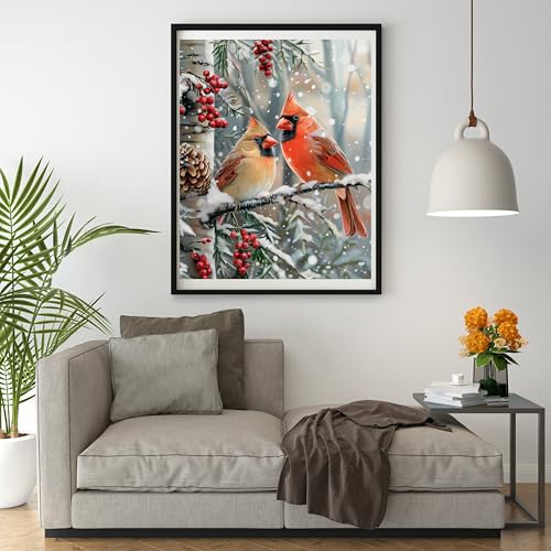 Moohue 14ct Counted Cross Stitch Kits for Adults Winter Animals Birds Printed Stamped Cross Stitch Patterns Kits Cross Stitch Supplies (Winter Animals Birds) - color: Winter Animals Birds