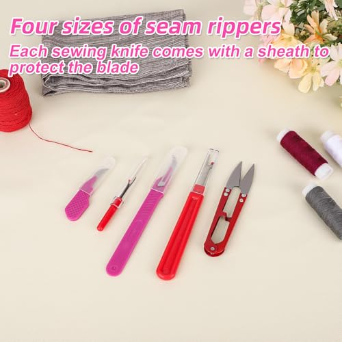 5pcs Seam Ripper Set for Sewing, Multi-Size Sewing Stitch Remover Tool & Thread Cutter Kit Professional Thread Snips for Fabric Quilting Dressmaking Embroidery Repair