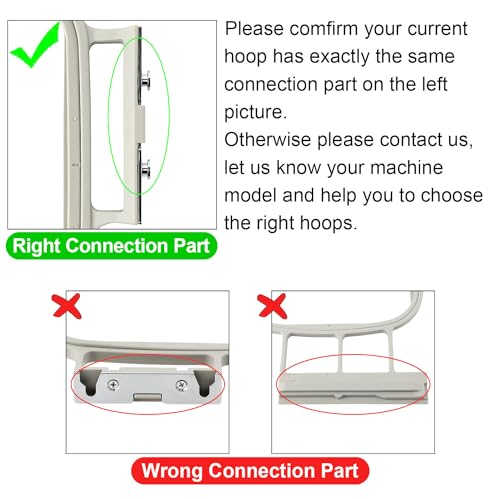 Sew Tech 3pcs Embroidery Hoops for Brother, 1x2.5 4x4 4x6.75in Frame Set