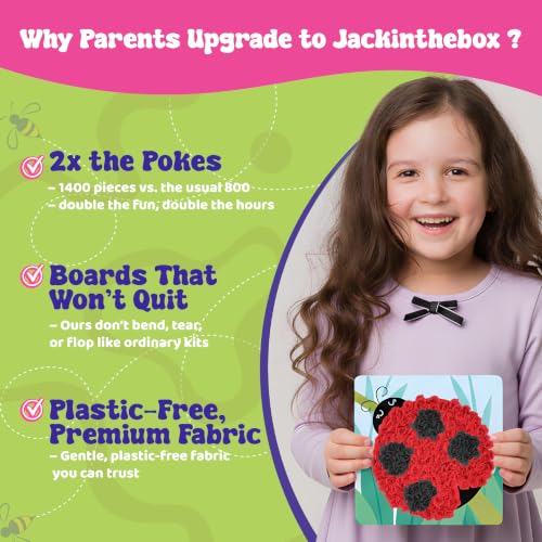 jackinthebox Poke Art Bugs Craft Kit for Kids, Girls, Toys, Gifts, Ages 4-8 - style: Bugs