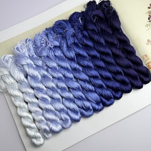 100% Mulberry Silk Embroidery Thread 12 Colors 110m Each (20) - color: 20