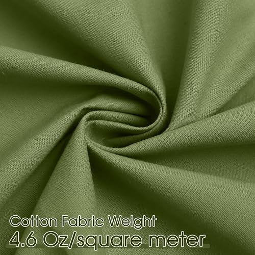 Army Green Cotton Fabric, Natural 100% Cotton Poplin Fabric by The Yard 59 Inches Wide Lining Fabric for Sewing Apparel Cloth Soft Embroidery Quilting, 20 Yard - color: Army Green, size: 20 Yards