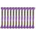 12 Skeins Embroidery Floss, Colorful Embroidery Floss 6 Strands Polyester Variegated Gradient Cross Stitch Thread for Sewing, Gradient Purple - color: Gradient Purple