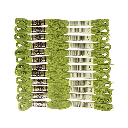 DMC 6-Strand Embroidery Cotton Floss, Light Avocado Green - style: #470 Green