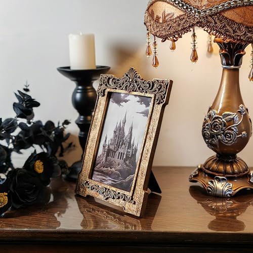 SIKOO Vintage Picture Frame 5x7 Antique Picture Frame with Arch Shape for Tabletop or Wall Mount Display Victorian Home Decor Vintage Wall Decor for Gallery Wall Gold - color: Gold, size: 5 x 7