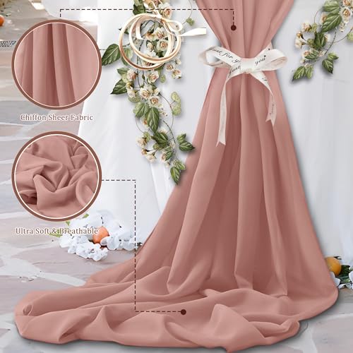 Horbaunal Dusty Rose Chiffon Fabric by The Yard, 1 Yard Precut Sheer Fabric - color: Dusty Rose, size: 1 Yard