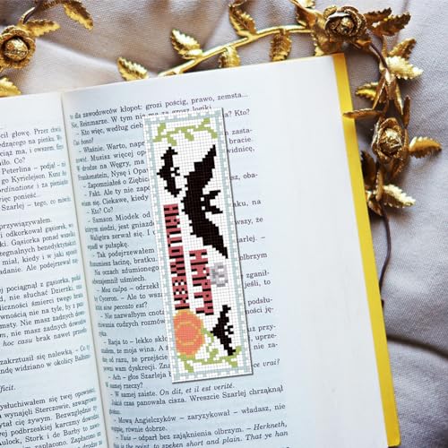 FREEBLOSS 6 Set Cross Stitch Bookmark Kit Halloween Embroidery Bookmarks Stamped Embroidery Bookmark with Instruction Counted Cross Stitch Kit for Gift Adults 8''x2.4'' - style: Halloween