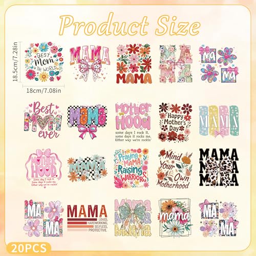 Mama DTF Transfers Ready to Press, Iron on Decals for T-Shirts - color: Mama695
