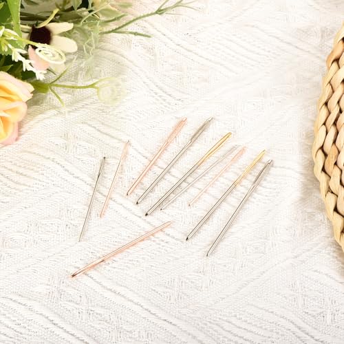 Uxcell 60 Pcs Large Eye Sewing Needles, 2.36 Inch 2mm High Carbon Iron Embroidery Thread Needle, Silver - size: 60mm, 2mm