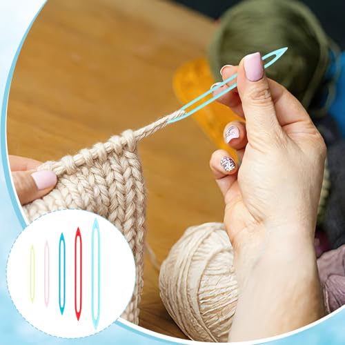 10 Pcs Large Eye Finishing Needles,Plastic Yarn Needles for Sewing Weaving in Ends Tapestry/Darning/Crochet Needle for Thick Bulky Yarn Sewing Knitting Weaving Supplies Accessories (Random Color)