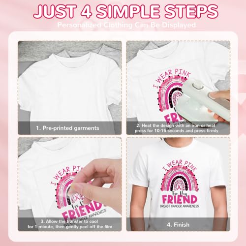 Dtf Transfers Ready to Press -24Pcs Breast Cancer Awareness Iron on Decals Pink Ribbon Fight Cancer Quote Heat Transfer Vinyl Stickers for Clothing Pillows Bag DIY Crafts - color: Breast Cancer Awareness