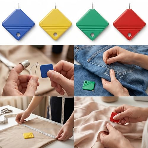 12 Pack Threaders for Sewing Easy Threading Tool Automatic Hand Sewings Needle Threader Plastic Wire Hook Simple Threaders for Hand Sewings Embroidery Floss Cross-Stitch Sewing Machine