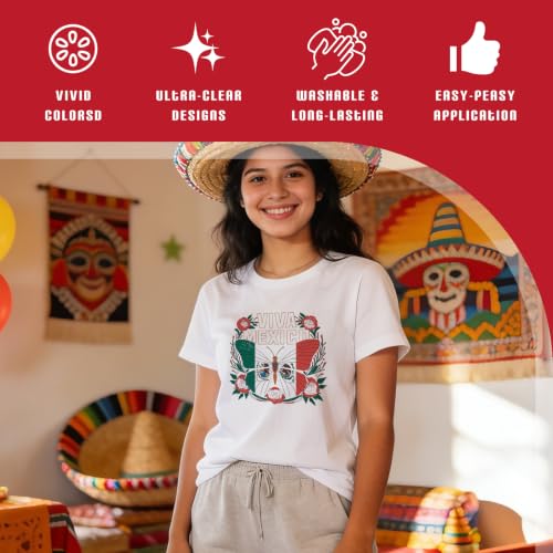 30 Pcs Mexico Independence Day DTF Transfers Ready to Press - style: Mexican Independence Day
