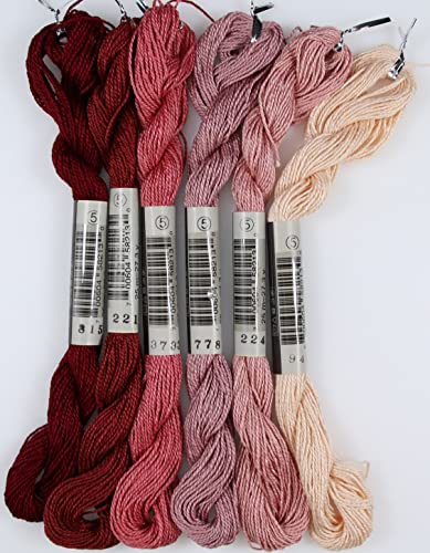 KCS 162 Yards(150 Meters) Mercerized Pearl Cotton Crochet Needlepoint Thread,Size 5,6 skeins,Mixed Color 03 - color: 6color03, size: 6 skeins