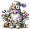 Gnome Stamped Cross Stitch Kits Flower Cross Stitch Patterns,Dimensions Cross Stitch Kits Embroidery Kit Arts and Crafts for Beginners 13.7x13.7 inches - color: D052A