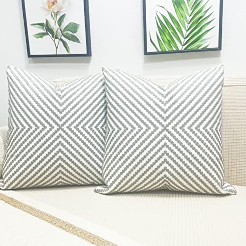 Slow Cow Embroidered Throw Pillow Cover 18 x 18 Inch Grey - color: Grey Dots, size: 18" x 18" (Pack of 1)