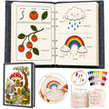 Msvphink Embroidery Stitch Book for Beginners, 73 Larger Patterns for Adults Seniors, Removable Pages, 24-Color Thread DIY Kit with Instructions