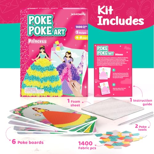 jackinthebox Poke Art Princess Themes Crafts Kit for Kids, Girls, Ages 4-8 - style: Princess