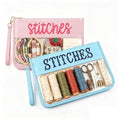 RF REENFAYA Clear Zipper Project Pouch for Needlepoint & Embroidery - color: Baby Pink/ Baby Blue