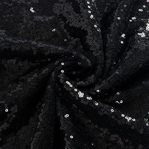 ShiDianYi 30 Feet Sequin Mesh Material for Dress, Backdrop - Black Sparkle Fabric by The Yard - color: Black, size: 10 Yard