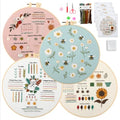 JOINRUN Beginner Embroidery Kit for Adults, 4 Pack with Video Tutorial - color: Fox