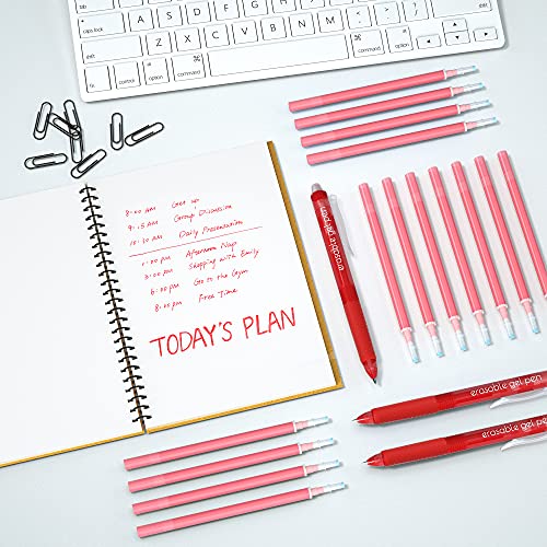 Vanstek 12 Red Erasable Gel Pen Refills, Gel Ink Refills Compatible with Erasable Pens, Fine Point 0.7 mm, Perfect for Writing Planner & Crossword Puzzles - color: 12 Pack Red Refills