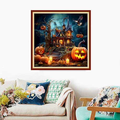 Foxdiviy Stamped Cross Stitch Kits Full Range of Embroidery Needlework Starter Kits for Beginners Adults 11CT Embroidery Patterns Art Crafts DIY Needlepoint Kits-Magic Night 18x18 inch - color: Stamped Set 05