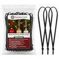Mandala Crafts Black Christmas Ribbon Ornament Hangers Loops, 100 PCs - color: Black