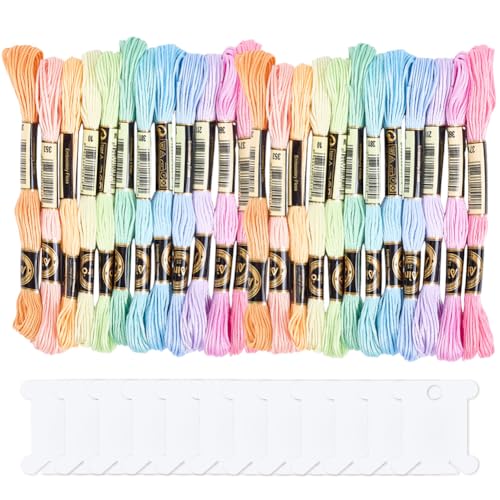 210 Yards 24 Skeins Neon Embroidery Floss Threads for Sewing - color: Colored