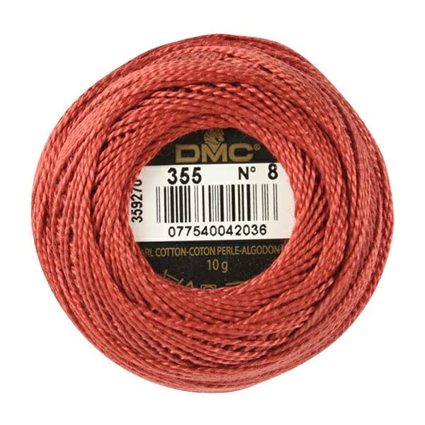 DMC 116 8-355 Pearl Cotton Thread Balls, Dark Terra Cotta, Size 8