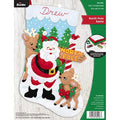 Bucilla 89228E Felt Applique Christmas Stocking Kit, 18", North Pole Santa - style: Stocking