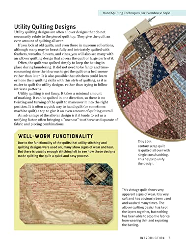 Hand Quilting Techniques for Farmhouse Style: Easy, Stress-Free Ways to Quickly Hand Quilt (Landauer) 32 Utility Designs, 11 Step-by-Step Projects, Stitches, Binding, Finishing, Basting, and More