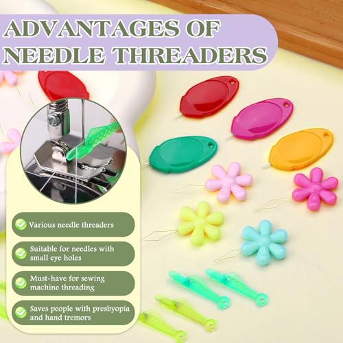KAQRHFT 50 PCS Needle Threaders Kit, Needle Threader Tool for Hand Sewing - size: M-1