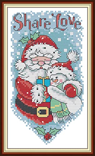 Howie's Needlepoint Cross Stitch Kits, 11CT Pre-Printed Pattern Needlepoint Kits, Full Range of Stamped Starter Kits (Santa Claus Wall Hanging, 7.1 x 10.6 Inch) - color: Santa Claus Wall Hanging
