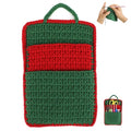 Handmade Crochet Bag Organizer,2-Layer Small Crochet Pouch for Women,Crochet Hook Storage & Knitting Project Bag,Green Red Crocheted Bag for Crochet Supplies,Scissors,Gifts for crochet lovers