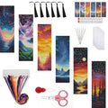 14CT Sun and Moon Cross Stitch Bookmark Stamped Embroidery Kit for Beginner - color: SQJ008-01