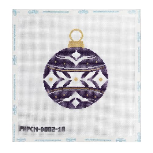 Howie's Needlepoint Bauble Needlepoint Kits for Adults & Beginners, 18 Mesh Printed Needlepoint Canvas, Stamped Patterns Canvas Starter Kits(Blue Bauble,4"x 4") - color: Blue Bauble
