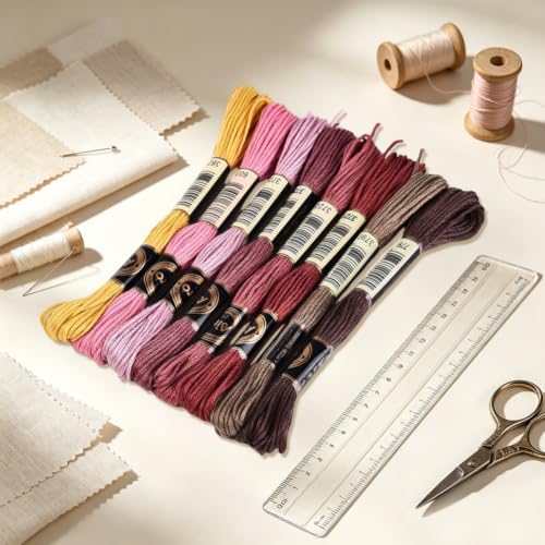8 Skeins 70 Yards Dark Pink Embroidery Floss for Jewelry Knitting - color: Gray Pink Color, size: 70 Yards