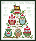 Howie's Needlepoint Cross Stitch Kits, 14CT Pre-Printed Pattern Needlepoint Kits, Full Range of Stamped Starter Kits (Christmas Owl, 14.2 x 16.1 Inch) - color: Christmas Owl